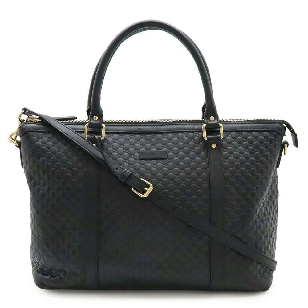 GUCCI Black Leather Shoulder Bag